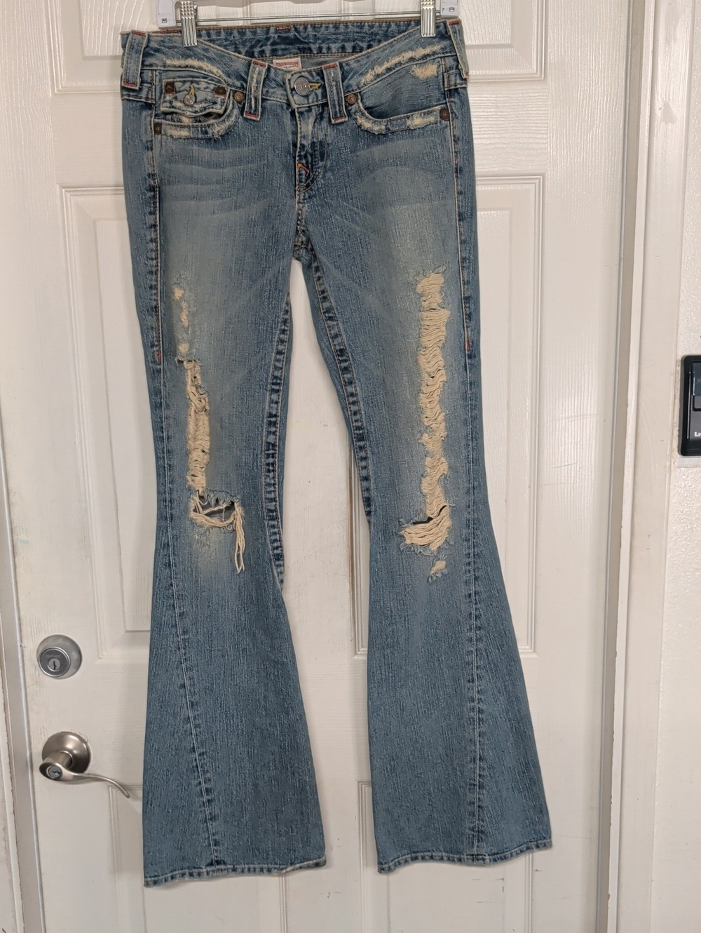 True Religion Joey Distressed Flare Jeans Size 28